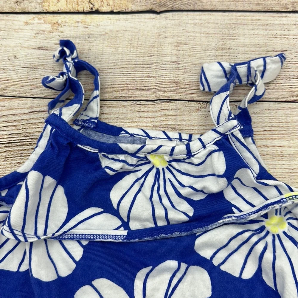 Gymboree Blue and White Floral Romper Sz 3T